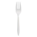 Mediumweight Polypropylene Cutlery, Fork, Plastic, White, 1,000/Carton