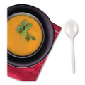 Mediumweight Polypropylene Cutlery, Soup Spoon, Plastic, White, 1,000/Carton