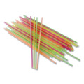 Neon Sip Sticks, 5.5" Polypropylene, Assorted Colors, 1,000/Pack
