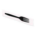 Dispens-a-Fork, Individually Wrapped, Mediumweight Fork, Plastic, Black, 100/Box
