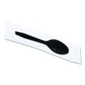 Dispens-a Spoon, Individually Wrapped, Mediumweight Spoon, Plastic, Black, 100/Box