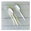 Mediumweight Wrapped Polypropylene Cutlery, Spoon, 5.31", Plastic, White, 1,000/Carton