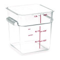 Squares Polycarbonate Food Storage Container, 8 qt, 8.75 x 8.75 x 9, Clear, Plastic