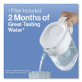 Tahoe Water Pitcher with Standard Filter, 10 Cups, Clear, 2/Carton