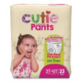 CutiePants Refastenable Training Pants for Girls, 3T-4T, 32 lbs to 40 lbs, 92/Carton
