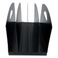 Steel Vertical File Organizer, Flat, 4 Sections, Letter Size Files, 7.25 x 12 x 7.25, Black