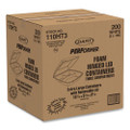 Foam Hinged Lid Containers, 3 Compartments, 9.5 x 10.26 x 3.4, White, 200/Carton