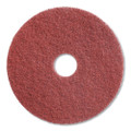 High-Traffic Twister Floor Pad, 13" Diameter, Red, 2/Carton