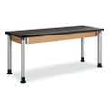 Adjustable-Height Table with ChemGuard High-Pressure Laminate Top, Rectangular, 72w x 24d x 42h, Black