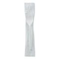 Mediumweight Polypropylene Cutlery, Individually Wrapped, Fork, Plastic, White, 1,000/Carton