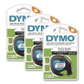LetraTag Plastic Labels, 0.5" x 13 ft, White, 3 Cassettes/Pack