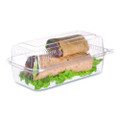 Renewable and Compostable Clear Clamshell Hinged Food Containers, 9 x 6 x 3, Plastic, 80/Pack, 3 Packs/Carton
