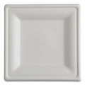 Vanguard Renewable and Compostable Sugarcane Plates, 10 x 10, White, 250/Carton