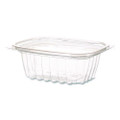 Renewable and Compostable Rectangular Deli Containers with Lid, 12 oz, 2 x 4 x 2, Clear, Plastic, 100/Pack, 3 Packs/Carton