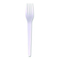 Plantware CPLA Cutlery, Individually Wrapped, Fork, Plastic, White, 1,000/Carton