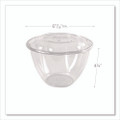 Renewable and Compostable Salad Bowls with Lids, 48 oz, Clear, Plastic, 150/Carton