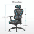 Norn Ergonomic Chair, Supports Up to 275 lb, 18.11" to 22.04" Seat Height, Black/Blue Mesh Seat/Back, Black Base
