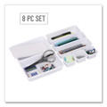 Eight-Piece Plastic Drawer Organizer, White