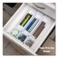 Eight-Piece Plastic Drawer Organizer, White