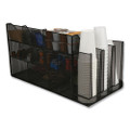 Network Collection 14-Compartment Coffee Cup and Condiment Countertop Organizer, 11.61 x 23.9 x 12.76, Black