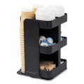 Anchor Collection 8-Compartment Coffee Cup, Lid, and Condiment Carousel Countertop Organizer, 8 x 8 x 12, Black