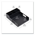 Network Collection Utensil, Napkin and Plate Countertop Organizer, 15.2 x 11.5 x 4.45, Plastic, Black
