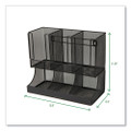 Network Collection 2-Tier 6-Compartment Coffee Cup and Condiment Countertop Organizer, 5 x 13 x 11.5, Black
