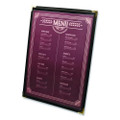 Menu Holder For 8.5 x 11 Menus, Portrait Orientation, 2-View, 9.3 x 12 Holder, Clear/Black/Silver, 10/Pack
