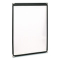 Menu Holder For 8.5 x 11 Menus, Portrait Orientation, 2-View, 9.3 x 12 Holder, Clear/Black/Silver, 10/Pack