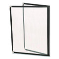 Menu Holder For 8.5 x 11 Menus, Portrait Orientation, 4-View, 9.6 x 12 Holder, Clear/Black/Silver, 10/Pack