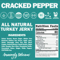 Turkey Jerky, Cracked Pepper Turkey, 1 oz Bag, 12 Bags/Carton