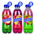 Juice Drink Variety Pack, Snapple Apple, Fruit Punch, Kiwi Strawberry, 20 oz Bottle, 24/Carton