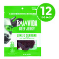 Beef Jerky Lime and Serrano Pepper Snack Pack, Lime and Serrano Pepper, 1 oz Packet, 12/Carton