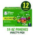 Organic 2nd Foods Baby Food Pouches, Assorted Flavors, 3.5 oz Pouch, 12/Carton