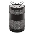 Classics Perforated Open Top Receptacle, Round, Steel, 51 Gal, Black