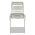 Zarco Series Side Chair, Outdoor-Seating, Supports Up to 300 lb, 18" Seat Height, Silver Seat, Silver Back, Silver Base