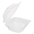 Polypropylene Plastic Hinged Container, 6 x 6 x 3.3, Clear, Plastic, 50/Pack, 6 Packs/Carton