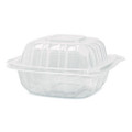 Polypropylene Plastic Hinged Container, 6 x 6 x 3.3, Clear, Plastic, 50/Pack, 6 Packs/Carton