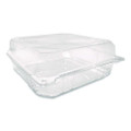 PET Plastic Hinged Container, 9 x 9 x 3.6, Clear, Plastic, 100/Pack, 2 Packs/Carton