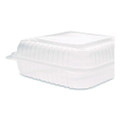 Polypropylene Plastic Hinged Container, 9.35 x 9.22 x 3.17, Clear, Plastic, 50/Pack, 4 Packs/Carton