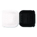 Polypropylene Plastic Hinged Container, 6 x 6 x 3, Black/Clear, Plastic, 50/Pack, 6 Packs/Carton