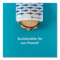 Peel and Seal Sandwich Bag with Closure Strip, 6.3" x 2" x 7.9", Blue Sharks/White, 50/Box
