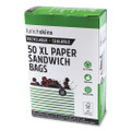Paper Sandwich Bag, XL Sandwich, 7.1" x 2" x 9.4", Green Stripes/White, 50/Box