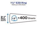 Heavy-duty View Binder With Durahinge And One Touch Ezd Rings, 3 Rings, 1.5" Capacity, 11 X 8.5, White