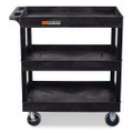 TUFFY XL Three-Shelf Heavy-Duty Multipurpose Utility Cart, Plastic, 375 lb Capacity, 35.25" x 18" x 37.25", Black