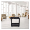 TUFFY XL Two-Shelf Heavy-Duty Multipurpose Utility Cart, Plastic, 500 lb Capacity, 35.25" x 18" x 35.5", Black