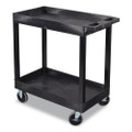 TUFFY XL Two-Shelf Heavy-Duty Multipurpose Utility Cart, Plastic, 500 lb Capacity, 35.25" x 18" x 35.5", Black