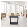 TUFFY XL Two-Shelf Multipurpose Utility Cart, Plastic, 400 lb Capacity, 35.25" x 18" x 33, Black