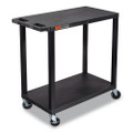 TUFFY XL Two-Shelf Multipurpose Utility Cart, Plastic, 400 lb Capacity, 35.25" x 18" x 33, Black