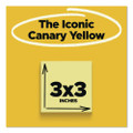 Original Pads in Canary Yellow, Note Ruled, 3" x 3", 100 Sheets/Pad, 18 Pads/Pack